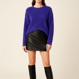 Minkpink purple periwinkle fuzzy sweater S